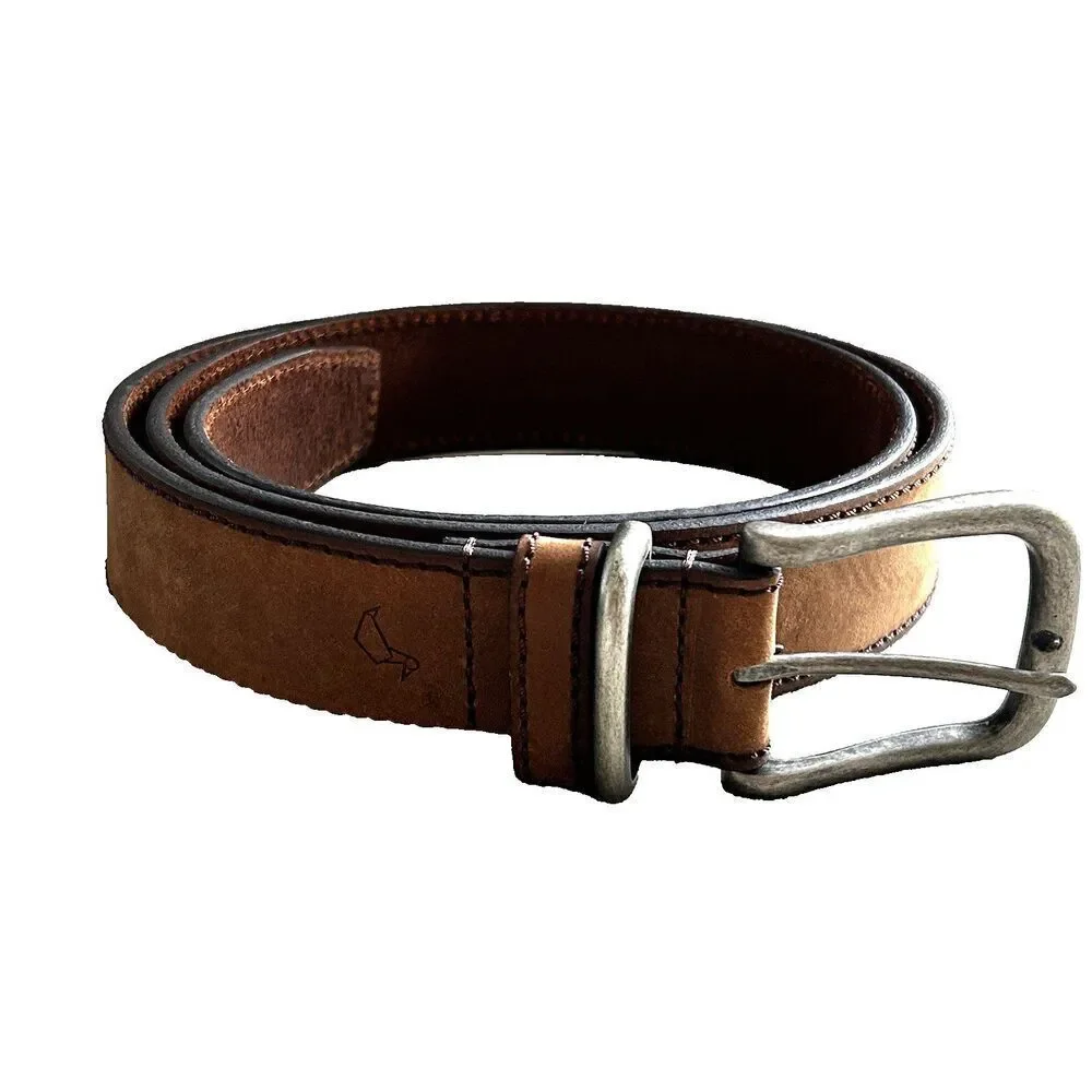 Alesbury Men's Belt Size 44 Genuine Leather Brown Classic Traditional